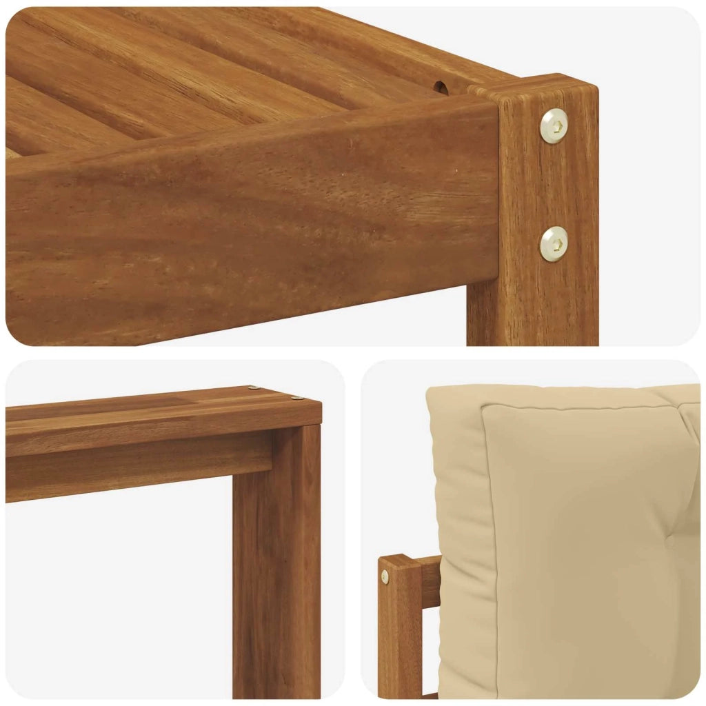 Set di divani da esterno con cuscino 8 pcs Naturale e Beige 3367936