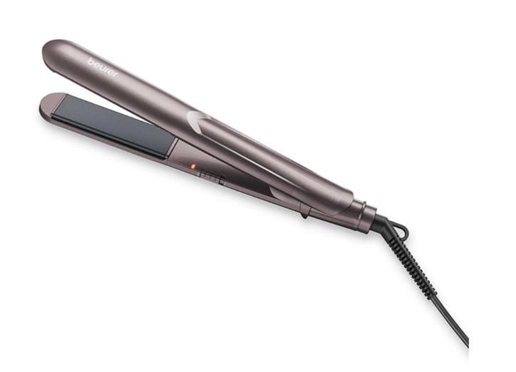 Beurer HS 15 Basic Line - Piastra per capelli classica, piastre ceramica, temperatura regolabile 120-220 °C, riscaldamento rapido, spegnimento automatico, display LED, cavo girevole, Nero