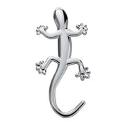 Trade Shop - Adesivo Decorazione 3d In Pvc Cromato Per Auto Figura Stemma Geco Geko Sticker -