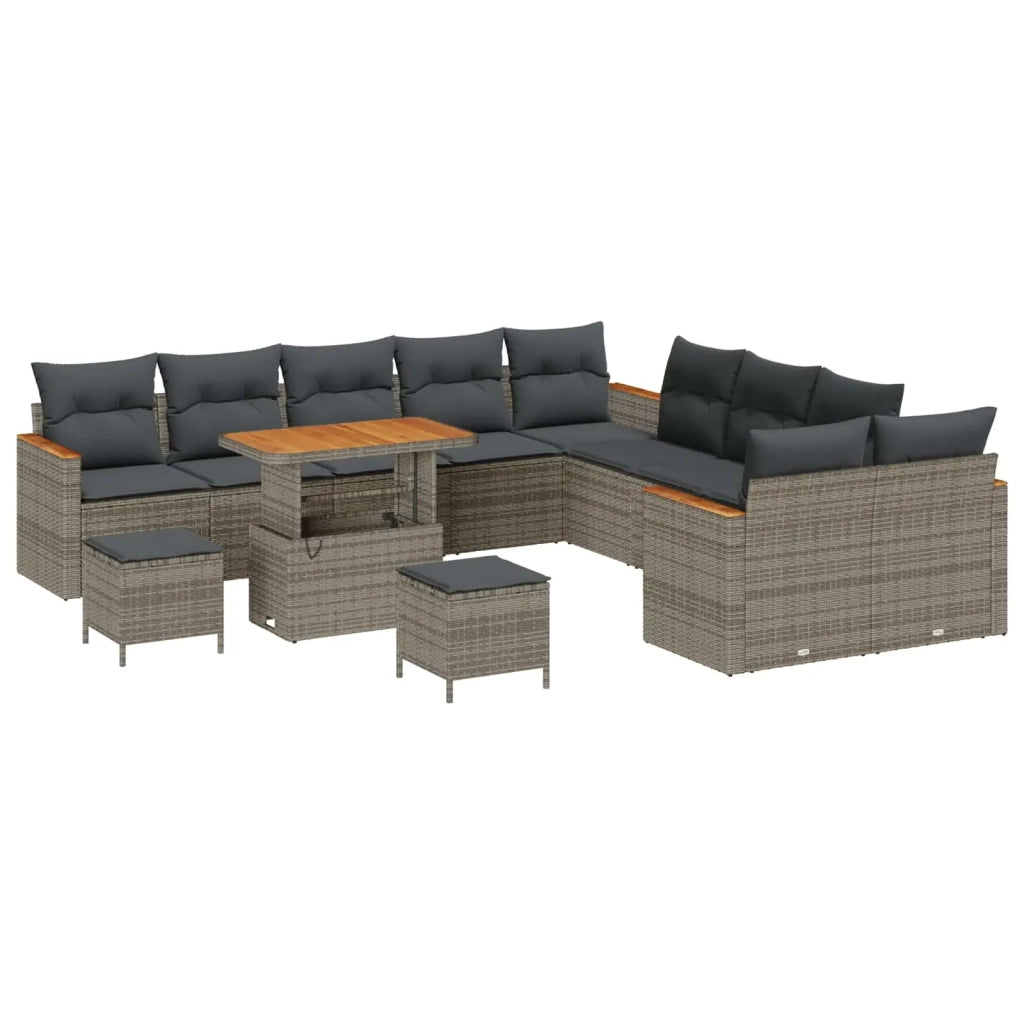 Set Divano da Giardino 13 pcs Grigio polyrattan 3362978