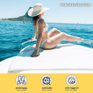 Finta Pelle Trapuntata Bianca - Resistente, Ideale per Nautica Interno e Esterno - Vendita al Mezzo Metro