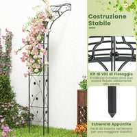 Arco da Giardino con Traliccio 250CM, 2 Mezzi Archi Trasformabili in Varie Forme, Pergolato in Metallo per Piante Rampicanti e Rose Viti, Decorazioni da Giardino per Matrimoniali