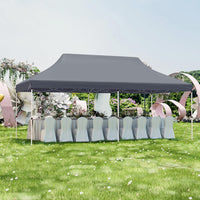 Gazebo Pieghevole da Giardino 3 x 6m, Gazebo Pop-up con Borsa da Trasporto, Regolabile in Altezza, per Feste (Grigio)