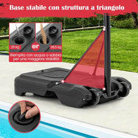 Canestro da Basket per Piscina, Regolabile in Altezza da 115-135 CM per Bambini e Adolescenti, Supporto da Basket Portatile con Ruote per Piscina e Interno