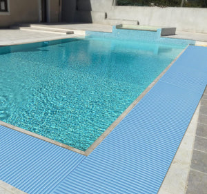 Tappeto Gomma Bordo Piscina Rotolo 15 MT Multiuso Lavello Azzurro