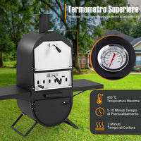 Forno per Pizza da Esterno, Forno a Legna per Pizza con Pietra per pizza, Pala per Pizza, Copertura in Tessuto Oxford Impermeabile, per Picnic, Festa e Campeggio