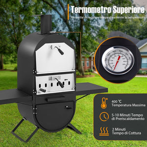 Forno per Pizza da Esterno, Forno a Legna per Pizza con Pietra per pizza, Pala per Pizza, Copertura in Tessuto Oxford Impermeabile, per Picnic, Festa e Campeggio