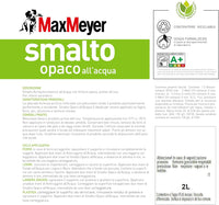 Smalto All'Acqua Poliuretanico con Finitura Opaca, Colore Nero, 2L