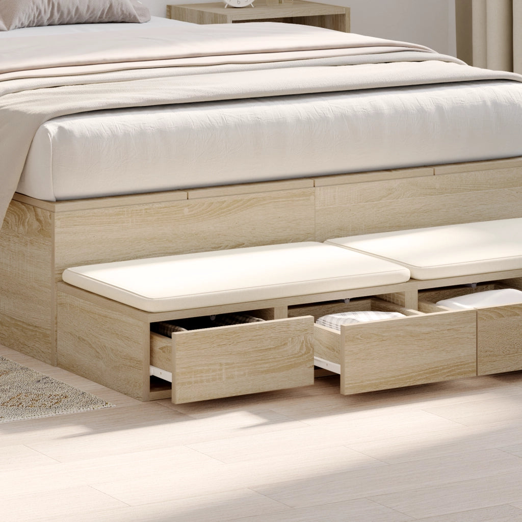 Comodino in rovere Sonoma 120x36.5x16.5 cm legno ingegnerizzato