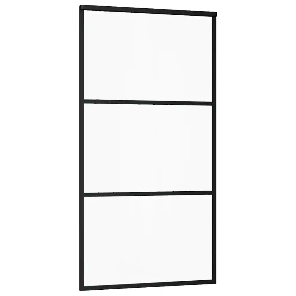 Porta Scorrevole con Ferramenta 102x205 cm Vetro ESG Alluminio 3332808