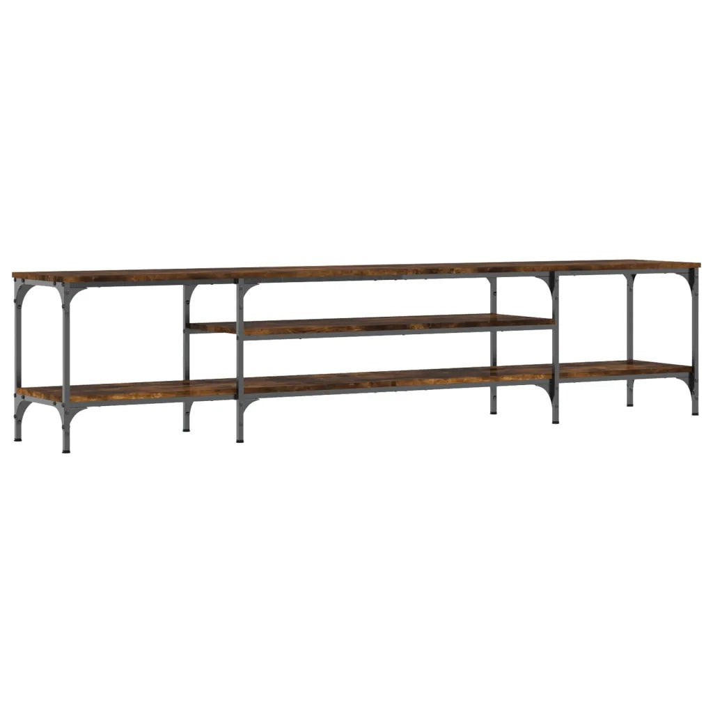 Mobile TV | Armadietto TV | Mobile Porta TV Rovere Fumo 201x35x45 cm in Legno Multistrato e Ferro