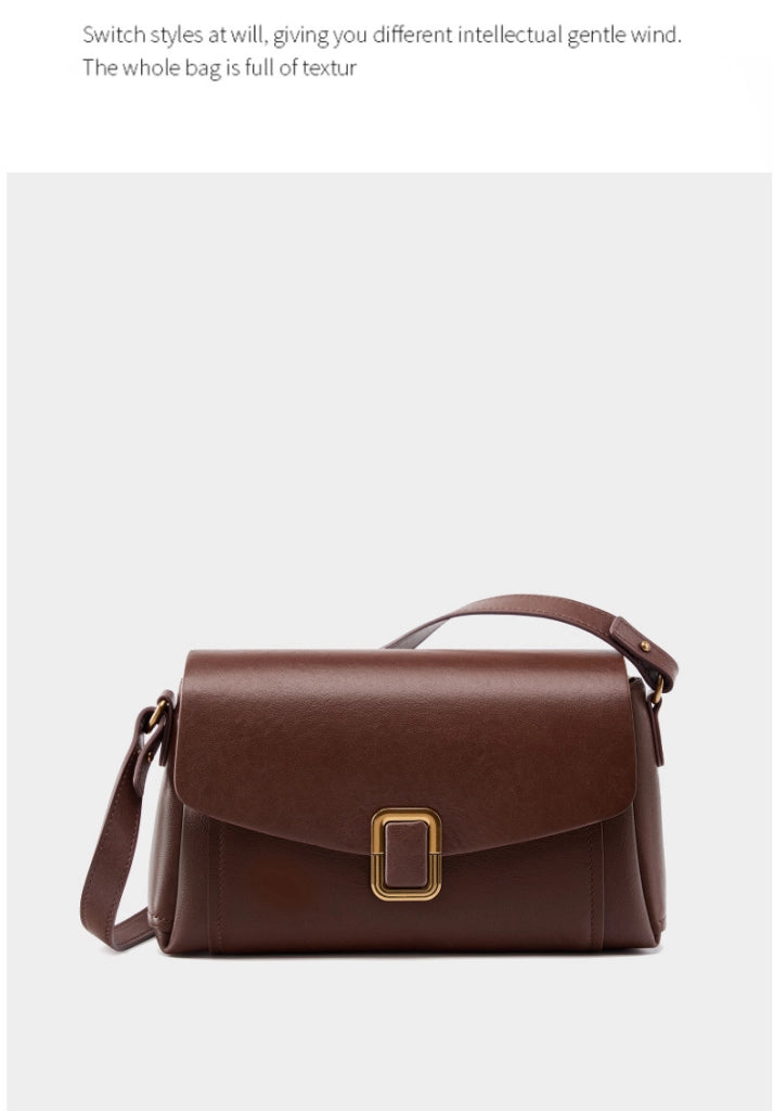 Borsa tote da donna in vera pelle marrone