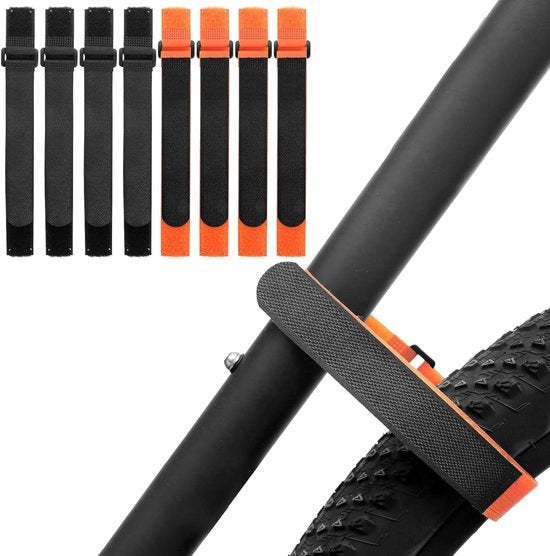 Fietsenrek riemen 8 pezzi - Riema adattabile per sellino con gancio e anello - Riema stabilizzatore sellino - Riemi di fissaggio per fiacallazione auto e parete
