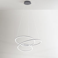 Sospensione Moderna Spira Metallo Grigio Acrilico Led 96W 3000K