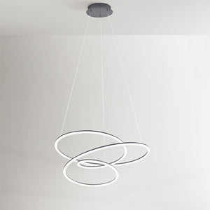 Sospensione Moderna Spira Metallo Grigio Acrilico Led 96W 3000K