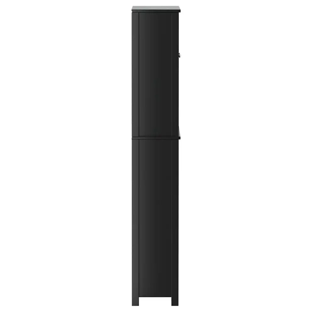 Mobile per Lavatrice BERG Nero 76x27x164,5cm Legno Massello 358557