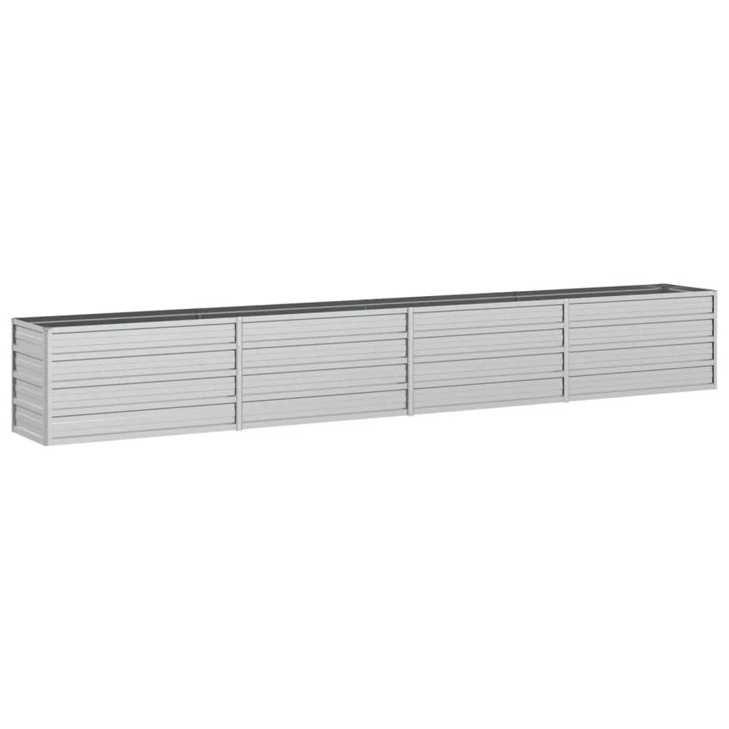 Fioriera rialzata per piante e fiori terrazza giardino 320 x 40 x 45 cm acciaio zincato argento 02_0039429
