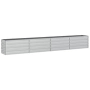 Fioriera rialzata per piante e fiori terrazza giardino 320 x 40 x 45 cm acciaio zincato argento 02_0039429