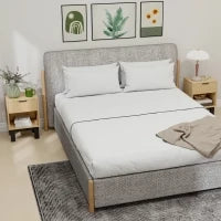 Set di 2 Comodini Moderni con Cassetto e Mensola Aperta 35x26x50 cm Rovere