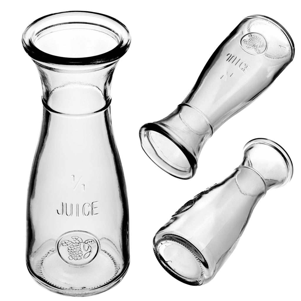Caraffa in vetro KADAX da 1 litro per succhi di frutta, vino, limonata e bevande fredde.