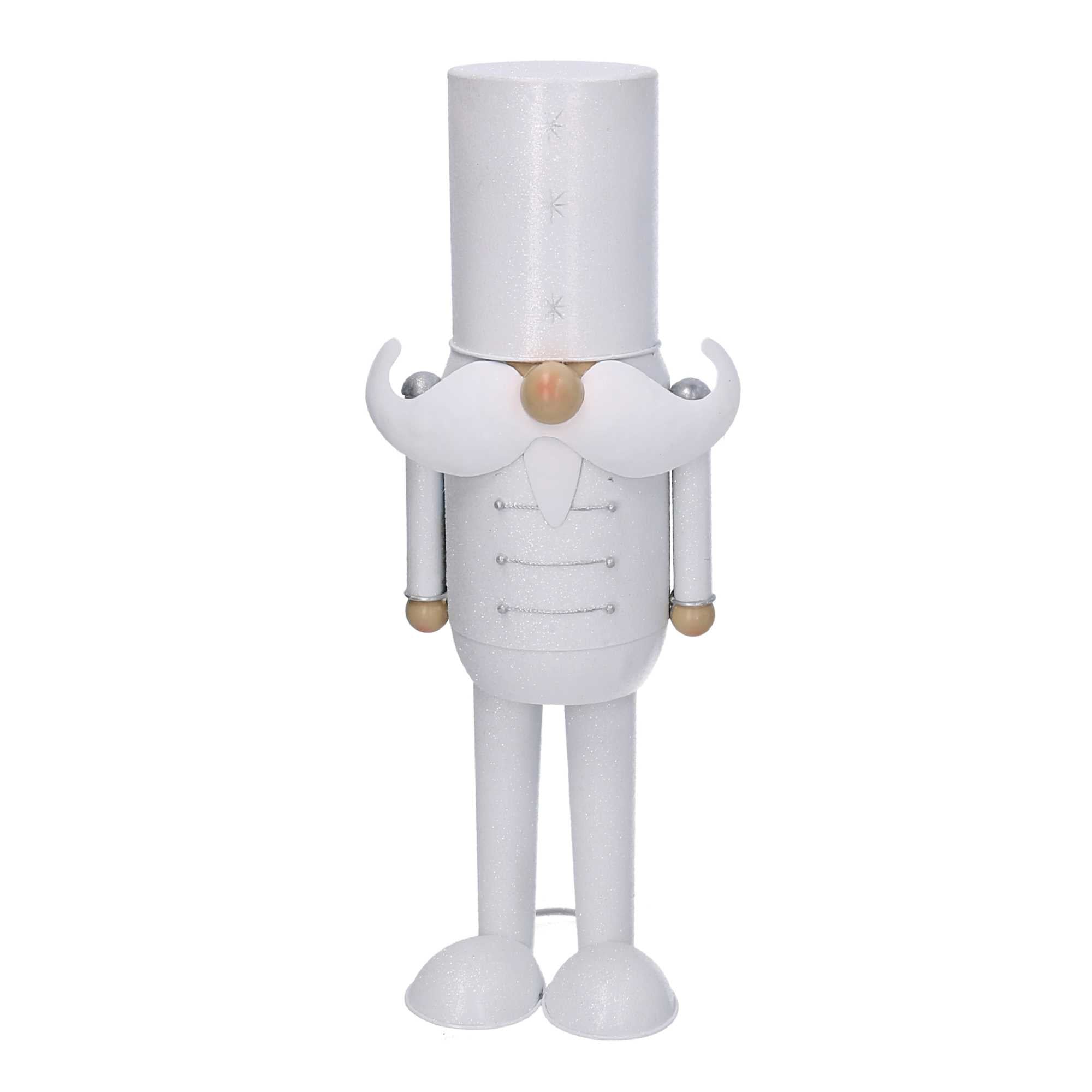 Soldatino Schiaccianoci in metallo bianco cm 15x12xh39