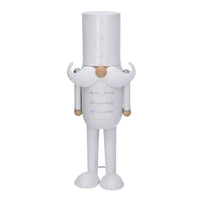 Soldatino Schiaccianoci in metallo bianco cm 15x12xh39