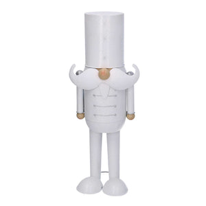 Soldatino Schiaccianoci in metallo bianco cm 15x12xh39