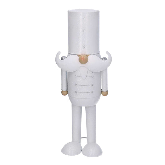 Soldatino Schiaccianoci in metallo bianco cm 15x12xh39