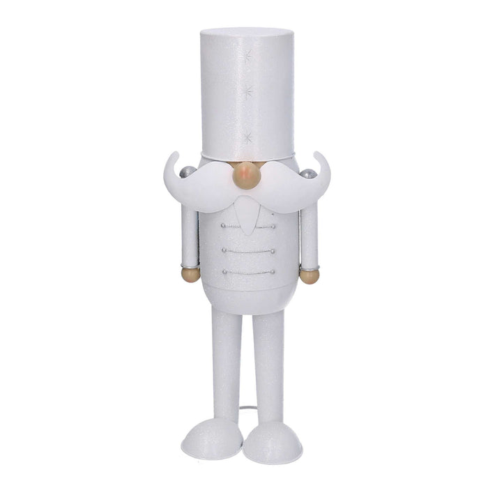 Soldatino Schiaccianoci in metallo bianco cm 15x12xh39