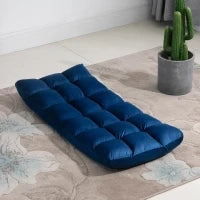 Poltrona Convertibile in Letto con Schienale Reclinabile 90°-180°, Pile di Poliestere Trapuntato, Blu