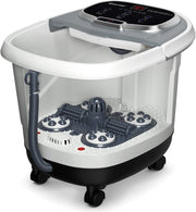 Idromassaggio per Piedi Idromassaggiatore Plantare Massaggio Shiatsu, con Funzione Calore Timer e Rulli, Luce a Infrarossi, 15L, Grigio