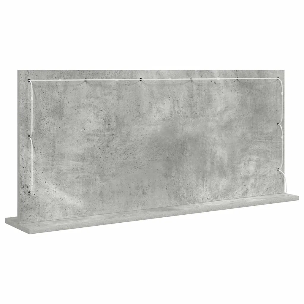 Specchio da Vanità Rettangolare Grigio cemento 100 x 45 x 18 cm 868328