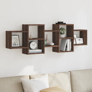 Scaffale a Parete Rovere Marrone 129x18x42 cm in Truciolato