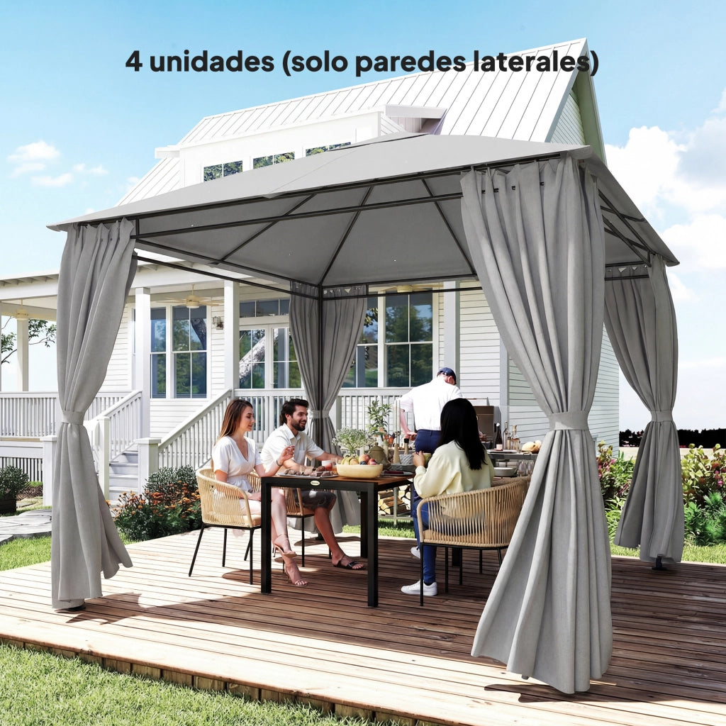 Tenda da giardino 3x3 m con pareti laterali ¨C zephmum ¨C grigio chiaro impermeabile UV30+