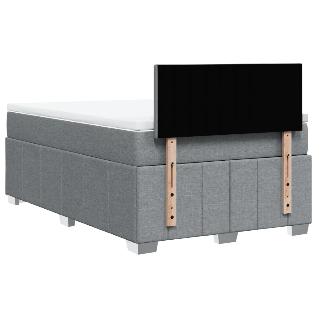 Giroletto a Molle con Materasso Grigio Chiaro 120x190cm Tessuto 3287000