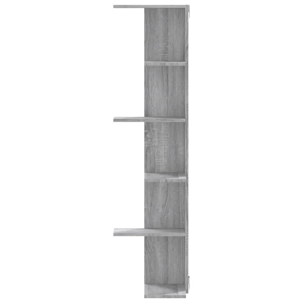 Scaffale Angolare Muro Grigio Sonoma 36,5x36,5x140 cm Legno 852632