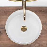 Lavabo Da Appoggio Rea Sami White Brush Gold