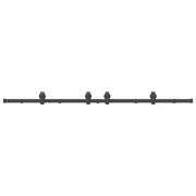 Kit di Binari per Porte Scorrevoli 200 cm Acciaio Nero CFW5440403