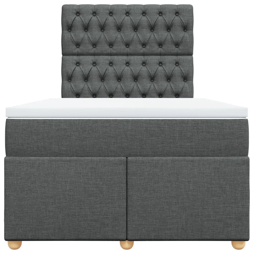Giroletto a Molle con Materasso Grigio Scuro 120x190cm Tessuto