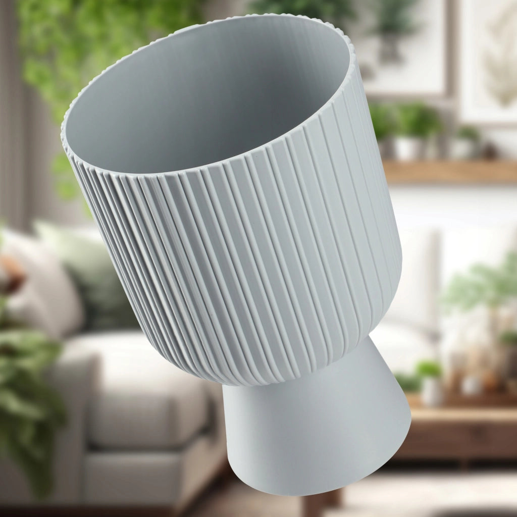 Vaso da fiori KADAX, vaso per piante da giardino, copertura in plastica, 18 cm, supporto per fiori, grigio