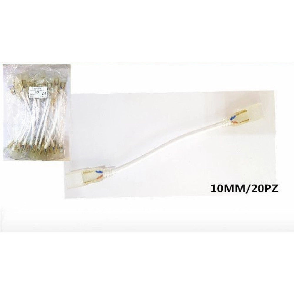 Trade Shop - 20pz Connettore Flessibile Per Strisce Led Da 10 Mm 220v Strip Led 220l-10mm -