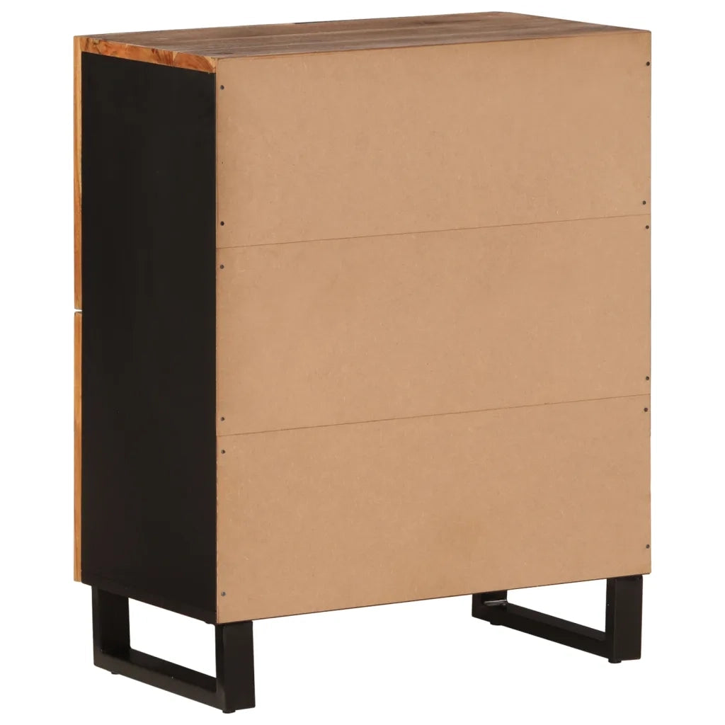 Credenza con 4 Ante-Buffet-Armadio da cucina 60x33x75 cm in Legno Massello di Acacia