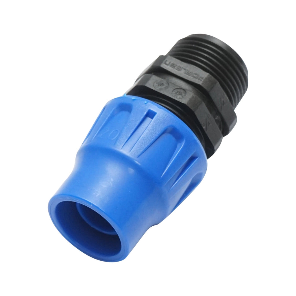 Giunto per collegamento di tubo di gocciolamento con filettatura esterna D20mmx3/4 pollice, per sistemi di irrigazione