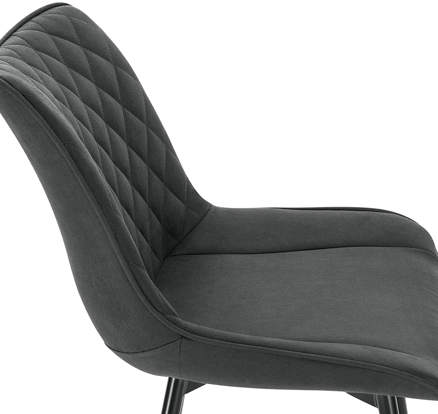 Set di 2 sedie per sala da pranzo sedie da cucina seduta in tessuto piedino in metallo antracite 19_0000187