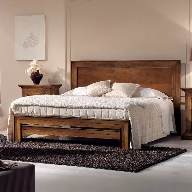Letto matrimoniale classico noce bassano 183x210x117 - Mobili 2G
