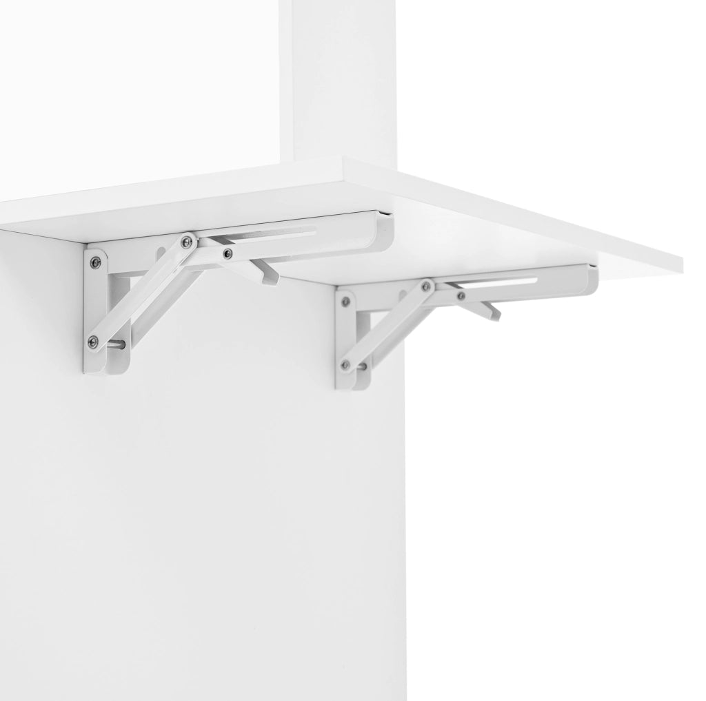 Toeletta 75x45x156 cm con piano pieghevole e LED a 3 colori in MDF bianco