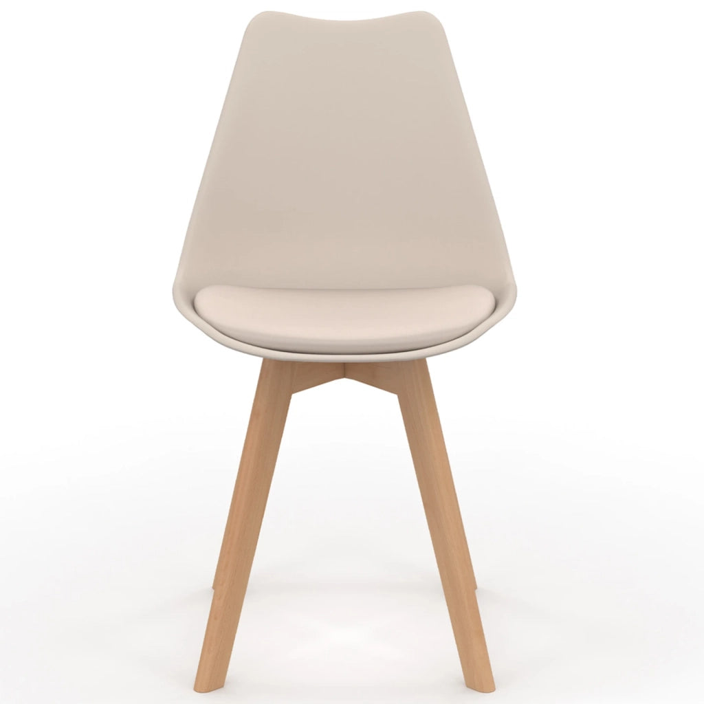 IDMarket - Lote de 6 sillas de comedor escandinavas SARA beige
