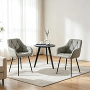 Set di 2 sedie da pranzo ergonomiche grigio scuro