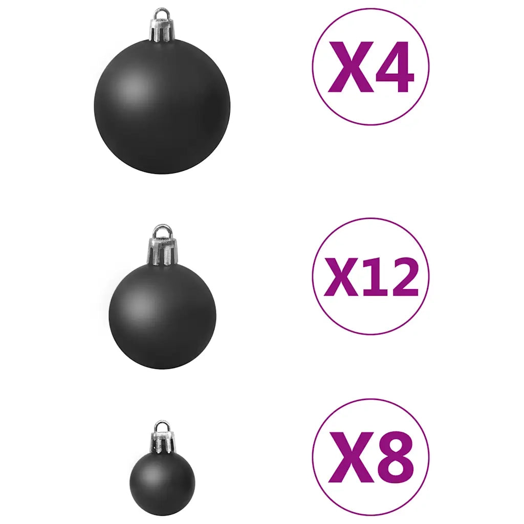 Set Palline di Natale 100 pz Nero CFW1931315
