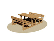 Tavolo con Panca Relax 513 Giochipark legno pino nordico cm190x213x80h
